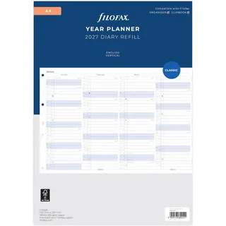 Filofax Kalender A4 Jahresplaner (mehrsprachig)2027