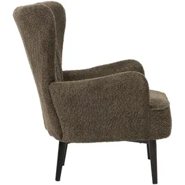 Mendler Lounge-Sessel HWC-K37 Chenille 75 x 80 x 75 cm grün-braun mit Kissen