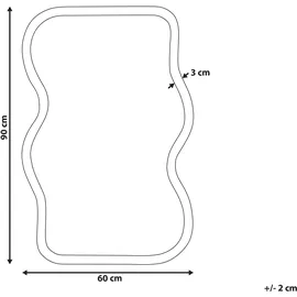 Beliani Wandspiegel Ronnet 60 cm 90 cm Paulowniaholz Hellblau
