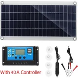 Tigrezy 300 W 12 V Tragbares Monokristallines Solarpanel-set Mit 40 A Solarladeregler. Solarkabeln. Tragbares Solarladegerät Für Häuser. Wohnmobile. Boote. 41.1 X 20 X 2.5 Cm