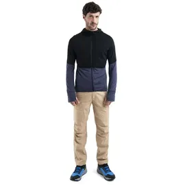 Icebreaker Merino 200 Realfleece Descender Reißverschlusspullover Schwarz M