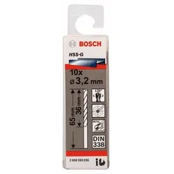 Metallbohrer HSS-G, DIN 338, 3,2 x 36 x 65 mm, 10er-Pack