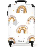 NoBoringSuitcases.com® Kinderkoffer Mädchengeschenke Handgepäck Koffer Reisetasche mit Rollen Kinder - Muster - Regenbogen - Kindertrolley mädchen Trolley Koffer klein, 55x40x20