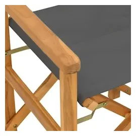 vidaXL Regiestühle 2 Stk. Klappbar Grau Massivholz Teak