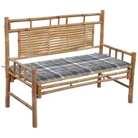 VidaXL Gartenbank mit Auflage 120 cm Bambus