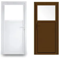 EcoLine Nebentür - Nebeneingangstür - Tür - 2-Fach, 1/3 Glas, 2/3 Füllung, außenöffnend innen: weiß/außen: Nussbaum BxH: 1100 x 2000 mm DIN Rechts