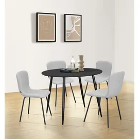 LEONIQUE Esstisch LEONIQUE "Eadwine, Topseller Tisch, Küschentisch", grau (grau eiche, schwarz, grau eiche), B:100cm H:76cm T:100cm, Tische, Esstisch, Gestell aus Metall, in verschiedenen Größen und Farben