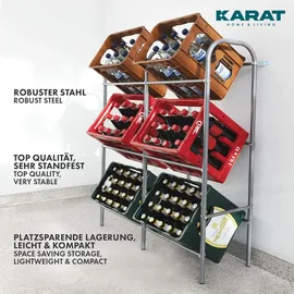 Karat Getränkekistenregal 96 x 32,5 x 115,5 cm Grau