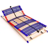 stabiler Lattenrost 100% BUCHE - Kopf- und Fußteil verstellbar - SCHULTERFRÄSUNG, 7 Zonen, 42 Federleisten, Härteregulierung, Mittelgurt - VARIO PLUS SLEEP BEST 42® unmontiert (130x190cm)