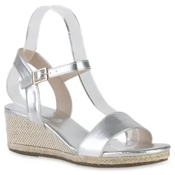 Damen Keilsandaletten in Silber