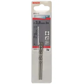 Bosch Professional HSS-G Spiralbohrer 3.8x43x75mm, 2er-Pack (2608585915)
