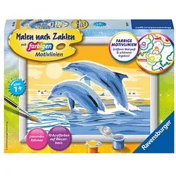 Ravensburger Malen-nach-Zahlen Freunde des Meeres Delfine mehrfarbig