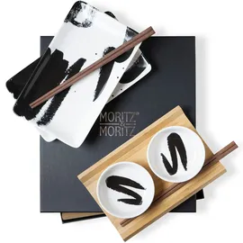 Moritz & Moritz Sushi Set 8-tlg. für 2 Personen Porzellan Schwarz