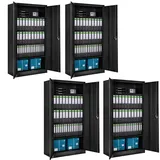 Tectake tectake® Aktenschrank mit 5 Böden - schwarz