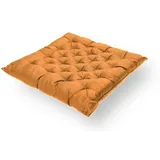 Haus und Deko Sitzkissen 40x40x5 cm orange Stuhlkissen Kissen Auflage Wildseide Optik Stuhlkissen Bodenkissen