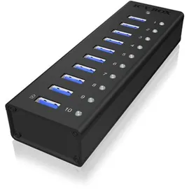 RaidSonic Icy Box IB-AC6110 USB-Hub, 10x USB-A 3.0, USB-A 3.0 [Buchse] (70419)