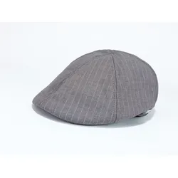 Schiebermütze CHILLOUTS "Alicante Hat", Damen, grau (light grau), Baumwollmischung, gestreift, klassisch, Mützen, mit feinem Streifenmuster & moderner Eleganz