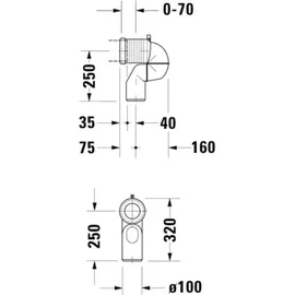 Duravit Vario Ablaufbogen 90 mm