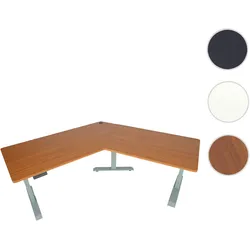 Schreibtisch HWC-D40, Computertisch, 120¬∞ elektrisch h√∂henverstellbar ~ natur, grau
