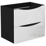 duschspa Waschtisch Unterschrank Waschtischunterschrank Waschbeckenunterschrank Badschrank, 50-120cm Hängeschrank, Matt / Hochglanz schwarz 60 cm x 52 cm x 38.8 cm