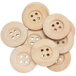 Knöpfe aus Holz, 4 cm Ø, 15 Stück