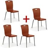Esszimmerstuhl aus Holz RITA 3+1 GRATIS, Nussbaum