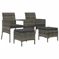 vidaXL Polyrattan Set 3-tlg. grau 313593