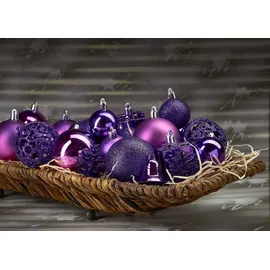 Brubaker 101-teiliges Set mit Baumspitze Christbaumschmuck Lila