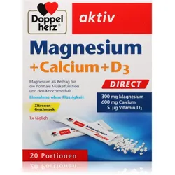 Doppelherz Aktiv Magnesium + Calcium + D3 Säckchen für die normale Funktion des Immunsystems, gesunde Knochen und Muskelaktivität 20 St.