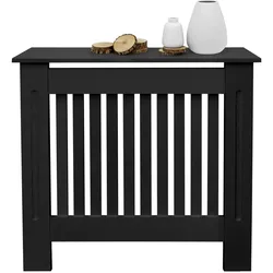 ECD Germany Heizungsabdeckung Heizkörperverkleidung MDF Landhaus Stil 78x19x82 cm Schwarz