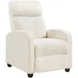 Yaheetech Ohrensessel mit Hocker Bouclé 59 x 85 x 65 cm Elfenbein