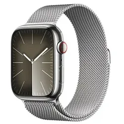 Apple Watch Series 9 45 mm Edelstahl (GPS+Cellular) Milanaise Loop  silber