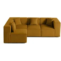 Lisa Design Arty - modulares Ecksofa links 5-Sitzer - Cord , Gelb - Gelb