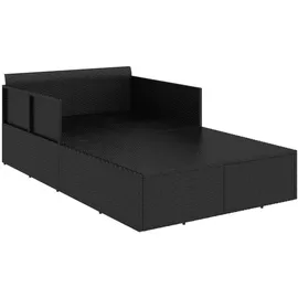 vidaXL Sonnenliege mit Kissen 182 x 118 x 63 cm Schwarz