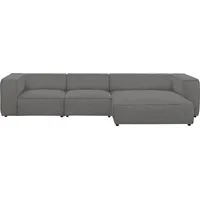 W.Schillig Ecksofa »around-the-block«, mit eleganter Biese, mit Federkern, Breite 341 cm grau