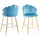 SalesFever »Clam Barstuhl mit Stil« Set, 2er Set, Extravagantes Muscheldesign im praktischen 2er Set, blau Textil, konisch, 52x100x54 cm, Esszimmer, Barmöbel, Barhocker