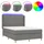 vidaXL Boxspringbett mit Matratze & LED Dunkelgrau 140x200 cm Stoff