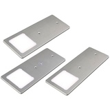 Kalb Material Für Möbel kalb | LED Unterbauleuchten silber 5W- sehr flache Küchenleuchte mit Touch-Dimmfunktion Einbaustrahler Einbauspot, Auswahl:3er Set warmweiss