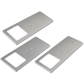 Kalb Material Für Möbel kalb | LED Unterbauleuchten silber 5W- sehr flache Küchenleuchte mit Touch-Dimmfunktion Einbaustrahler Einbauspot, Auswahl:3er Set warmweiss