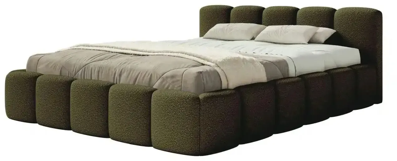 Selsey Polsterbett mit Bettkasten Cloudy Low , grün , Maße (cm): B: 220 H: 72