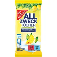 Gut&Günstig feuchte Allzweck-Reinigungstücher ZITRONENDUFT 1-lagig weiß, 80 Tücher