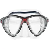 Cressi Big Eyes Evolution Schnorchelmaske - Schnorchel & Taucherbrille Erwachsene - Schnorcheln & Tauchen - Brillentauglich - Transparent/Rot - Einzelne Maske