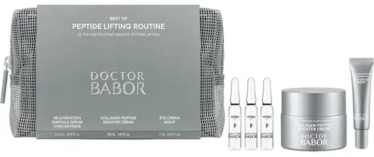BABOR Doctor-BABOR LiftingPeptide Lifting Routine BABOR Collagen Peptide Booster Cream 50 ml + BABOR Eye Cream Night 7 ml + BABOR Rejuvenation Ampoules 3x2 ml + Cosmetic Pouch 1 Stk. (97,45 € / 1 Stk.)