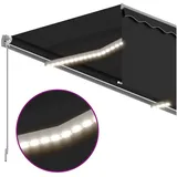 vidaXL LED Gelenkarmmarkise 300 x 250 cm anthrazit inkl. Volant