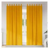 vidaXL Verdunkelungsvorhänge 2 pcs Senfgelb 140 x 260 cm Samt