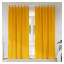 vidaXL Verdunkelungsvorhänge 2 pcs Senfgelb 140 x 260 cm Samt