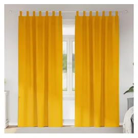 vidaXL Verdunkelungsvorhänge 2 pcs Senfgelb 140 x 260 cm Samt