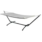 AMANKA Hängematte Grau 200 x 120 cm mit Schwarzem Gestell 310 cm