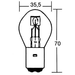 S2 gloeilamp 12V 35/35W BA20D, wit