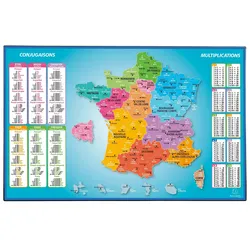 10x Exacompta 29791E Schreibunterlage extra starkem Karton, Vorder- und Rückseite aus PVC, 37,5x57,5cm, Abbildung Frankreich